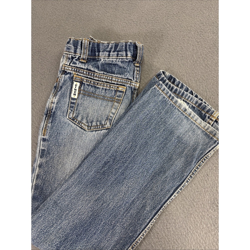 Cinch Boys Sz 10S Bootcut Blue Jeans Medium Wash Denim Western Adjustable Waist